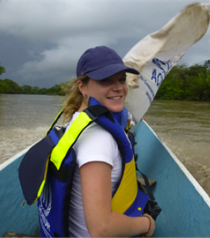 Picture of Dr Annette Idler on a boat